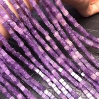 Abalorios del color lila, Abalorio de Lila, Cuadrado, pulido, Bricolaje, Púrpura, 4x4mm, longitud:aproximado 38 cm, Vendido por Sarta
