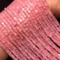 Natural Rose Quartz Beads, Square, polished, DIY, pink Approx 38 cm 