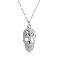 Titanium Steel Jewelry Necklace, Skull, Vacuum Ion Plating, for woman & hollow Approx 40 cm, Approx 