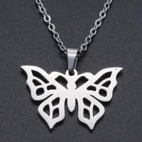 Titanium Steel Jewelry Necklace, Butterfly, Vacuum Ion Plating, for woman Approx 45 cm, Approx 