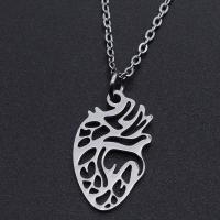 Titanium Steel Jewelry Necklace, Heart, Vacuum Ion Plating, for woman Approx 40 cm, Approx 