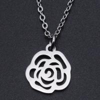 Titanium Steel Jewelry Necklace, Rose, Vacuum Ion Plating, for woman Approx 40 cm, Approx 