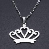 Titanium Steel Jewelry Necklace, Crown, Vacuum Ion Plating, for woman Approx 45 cm, Approx 
