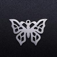 Titanium Steel Pendants, Butterfly, Vacuum Ion Plating & for woman & hollow Approx 