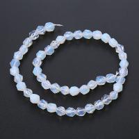 Meer Opal Perlen Schmuck, rund, poliert, Star Cut Faceted & DIY & verschiedene Größen vorhanden, weiß, Länge:ca. 14.96 ZollInch, verkauft von Strang