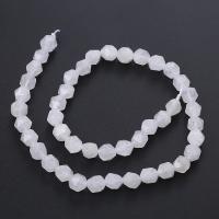 weiße Jade Perle, rund, poliert, Star Cut Faceted & DIY & verschiedene Größen vorhanden, weiß, Länge:ca. 14.96 ZollInch, verkauft von Strang