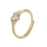 Cubic Zirconia Micro Pave Brass Finger Ring, plated, Adjustable & micro pave cubic zirconia & for woman 20mm 