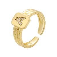 Cubic Zirconia Micro Pave Brass Finger Ring, plated, Adjustable & micro pave cubic zirconia & for woman 