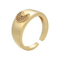Cubic Zirconia Micro Pave Brass Finger Ring, plated, Adjustable & micro pave cubic zirconia & for woman 21mm 