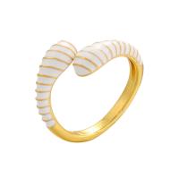 Anillo de dedo de latón, metal, chapado en color dorado, Ajustable & para mujer & esmalte, más colores para la opción, 23mm, Vendido por UD