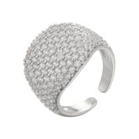 Rhinestone Brass Finger Ring, plated, Adjustable & for woman & with rhinestone 21mm 