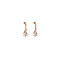 Zinc Alloy Rhinestone Stud Earring, Geometrical Pattern, gold color plated, for woman & with rhinestone 