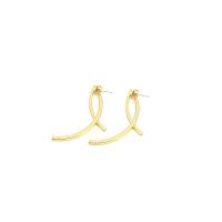 alliage de zinc Dessin animé Split boucle d'oreille, Motif géométrique, Placage de couleur d'or, bijoux de mode & pour femme Vendu par paire