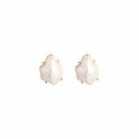 Kunststoff Perle Zink Legierung Ohrring, Zinklegierung, mit Kunststoff Perlen, Unregelmäßige, goldfarben plattiert, Modeschmuck & für Frau, 15x20mm, verkauft von Paar