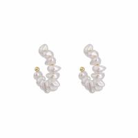 Glass Pearl Stud Earring, Zinc Alloy, with Glass Pearl, gold color plated, fashion jewelry & for woman 