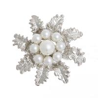 Zinc Alloy Jewelry Brooch, with Plastic Pearl, plated, for woman 