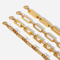 Stainless Steel Chain Bracelets, Vacuum Ion Plating, fashion jewelry & for woman, golden 