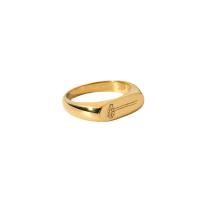 Stainless Steel Finger Ring, Vacuum Ion Plating, fashion jewelry & for woman, golden, 5.82mm 