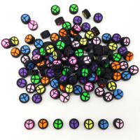Polymer Clay Jewelry Beads, Flat Round, DIY, mixed colors, 10mm, Approx 
