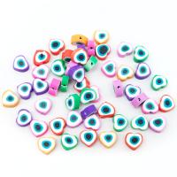 Polymer Clay Jewelry Beads, Heart, DIY, mixed colors, 10mm, Approx 