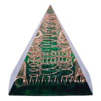 Resin Pyramid Decoration, with Brass, Pyramidal, gold color plated, epoxy gel 