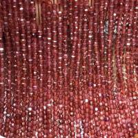 Natural Garnet Beads,  Square, polished, Star Cut Faceted & DIY, Champagne, 2.5mm Approx 14.96 Inch 