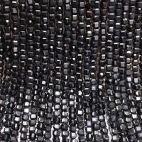 Бусины природных турмалин, Турмалин, Площади, полированный, поверхность звездообразной резки & DIY, черный, 3-3.5mm, длина:Приблизительно 14.96 дюймовый, продается Strand