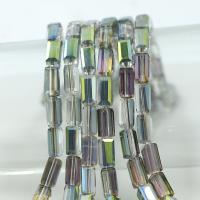 Rectangle Crystal Beads, AB color plated, DIY Approx 14.96 Inch 