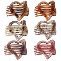 Hair Claw Clips, Resin, Heart, stoving varnish, fashion jewelry & for woman 