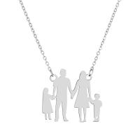 Titanium Steel Jewelry Necklace, Vacuum Ion Plating, Adjustable & Mother Day Jewelry cm 