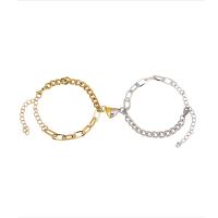 Couple Bracelet, Titanium Steel, with Zinc Alloy, with 8cm extender chain, Heart, plated, 2 pieces & Adjustable & fashion jewelry & for couple Approx 15 cm 