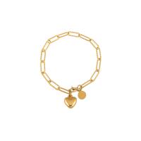 Titanium Steel Bracelet & Bangle, Heart, Vacuum Ion Plating, Adjustable & fashion jewelry & for woman cm 