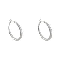 Zinc Alloy Hoop Earring, Donut, high quality silver color plated, fashion jewelry & for woman, silver color 