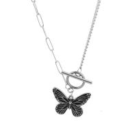 Titanium Steel Jewelry Necklace, Butterfly, polished, fashion jewelry & Unisex, original color Approx 49 cm 