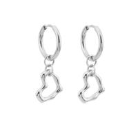 Huggie Hoop Drop Earring, Acier titane, coeur, poli, bijoux de mode & styles différents pour le choix & pour femme, couleur originale Vendu par paire