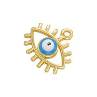 Enamel Brass Pendants, Eye, plated 