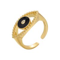 Латунь Манжеты палец кольцо, плакирован золотом, Регулируемый & Женский & эмаль, Много цветов для выбора, 21mm, продается PC