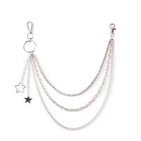 Zinc Alloy Waist Chain, Star, platinum color plated, three layers & Unisex Approx 13 Inch, Approx  15.7 Inch, Approx  18.8 Inch 