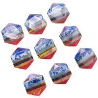 Décoration de pierre perles, pierre gemme, hexagone, poli, Patchwork & facettes, couleurs mélangées Vendu par PC