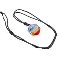 Gemstone Necklaces, Hexagon, polished, patchwork & faceted, mixed colors cm 