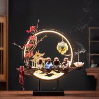 Porcelain Hanging Incense Burner, handmade, for home and office & durable & with LED light & multifunctional 