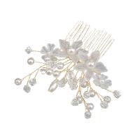 Peignes décoratifs, alliage de zinc, avec cristal & perle de plastique, fait à la main, bijoux de mode & pour femme, plus de couleurs à choisir Vendu par PC
