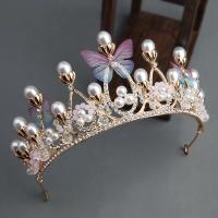 Bridal Tiaras, Zinc Alloy, with Crystal & Plastic Pearl, plated, fashion jewelry & for woman & with rhinestone 