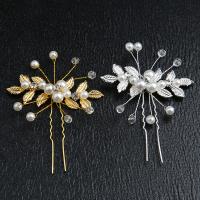 Hair Stick, Zinc Alloy, with Crystal & Plastic Pearl, handmade, fashion jewelry & for woman 
