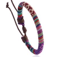 Tissu en coton bracelet, avec corde de cire, avec 8-9cm chaînes de rallonge, fait à la main, Réglable & bijoux de mode & unisexe, plus de couleurs à choisir cm, Vendu par PC