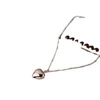 手作り真鍮のネックレス, 銅, ハート形, メッキ, ファッションジュエリー & 女性用, 無色 長さ:50 センチ, 売り手 パソコン
