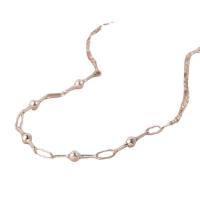 Brass Jewelry Necklace, Round, silver color plated, fashion jewelry & for woman, silver color cm 