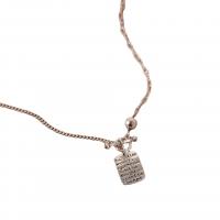 Brass Jewelry Necklace, Square, silver color plated, fashion jewelry & for woman, silver color .5 cm 