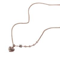 Brass Jewelry Necklace, Rose, silver color plated, fashion jewelry & for woman, silver color cm 