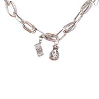 Bracelets en laiton, Placage de couleur argentée, bijoux de mode & pour femme, argent  .5 cm, Vendu par PC
